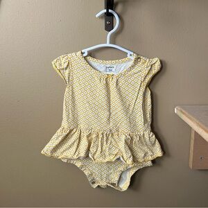 Carter's Yellow and White Patterned Baby Romper